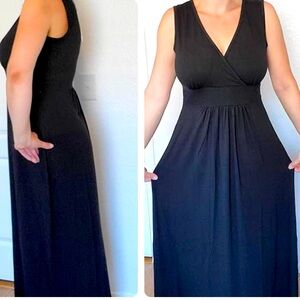 Sexy Plunge Black Maxi Dress XL